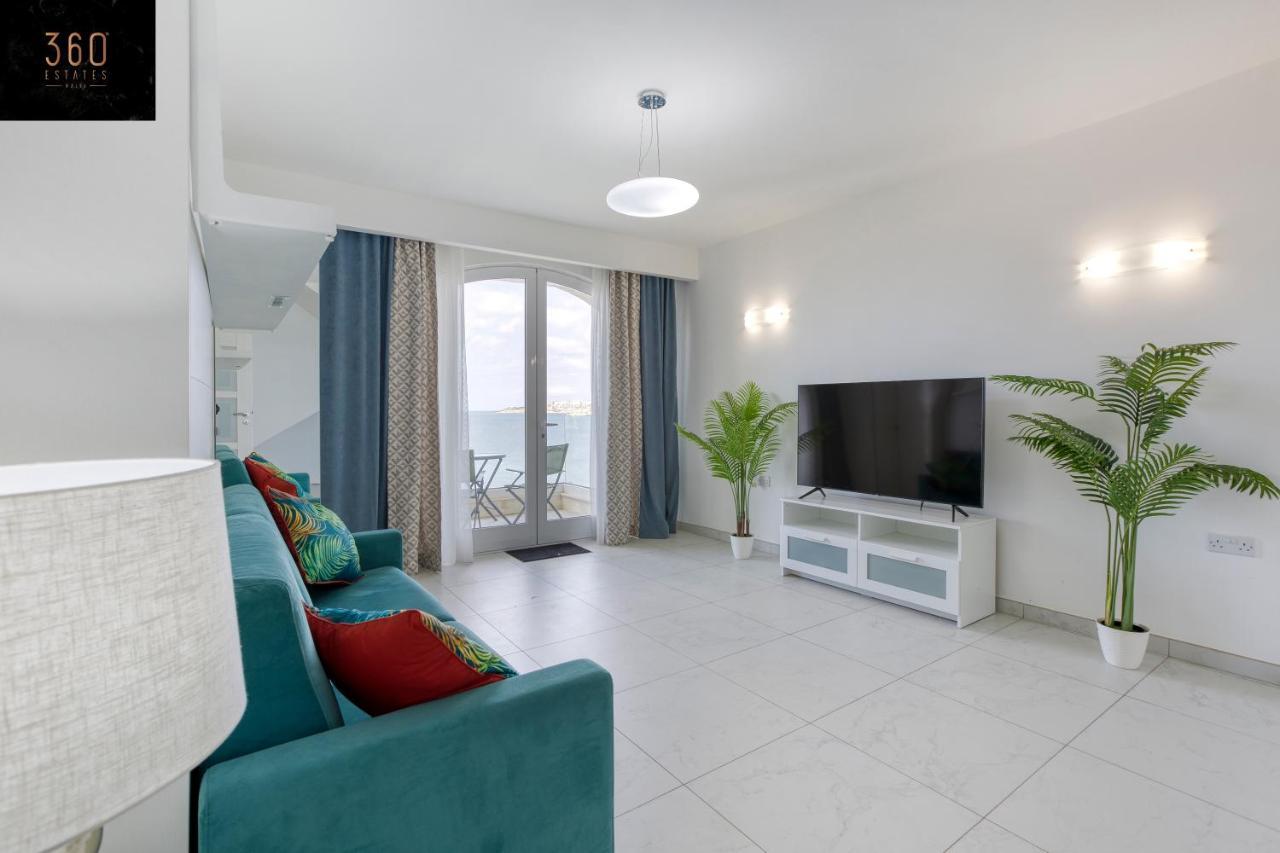 Seafront, Studio Home With Private Seaview Terrace By 360 Estates St. Paul's Bay Ngoại thất bức ảnh